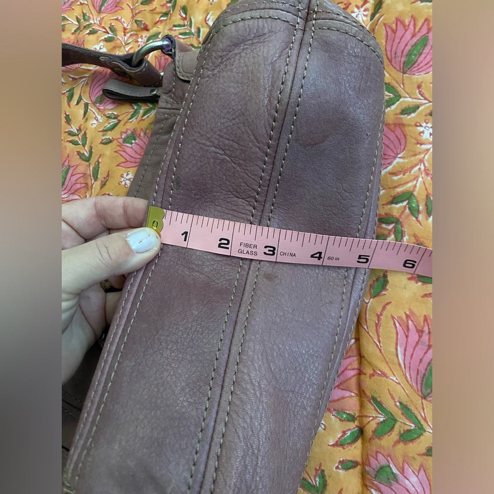 Fossil Vintage Purple Leather Shoulder Bag Handbag Women Purse - Picture 9 of 16